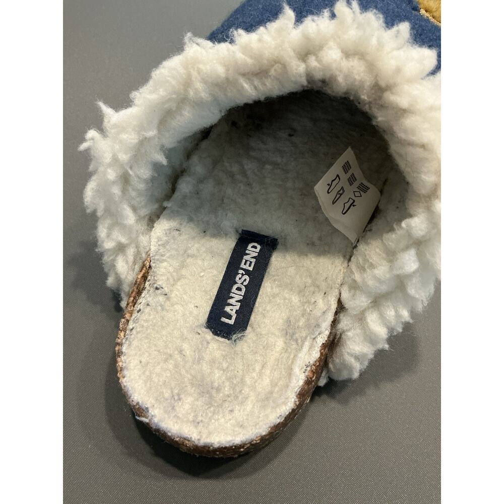 Lands End Slippers/Clogs Blue Felt w/ 5‎ Good Dogs, Size 7B - Picture 4 of 8
